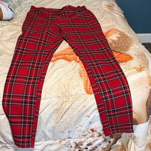Tommy Hilfiger Red Plaid Cropped Pants